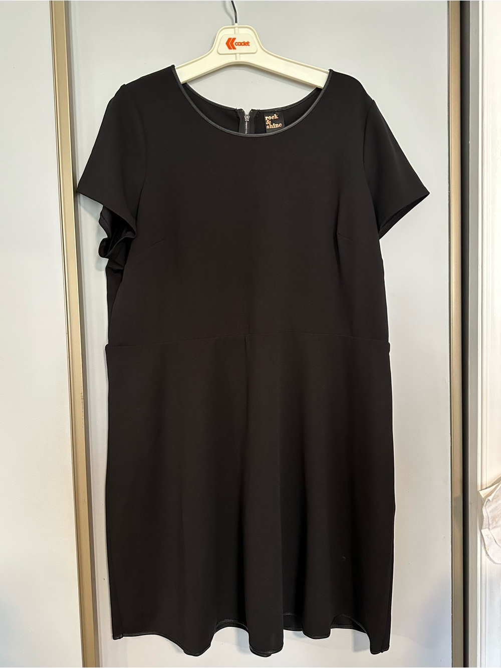 Reitmans Black Short-Sleeve A-Line Mini Dress